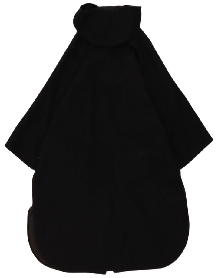 Casaco poncho feminino vintage com capuz tamanho único preto