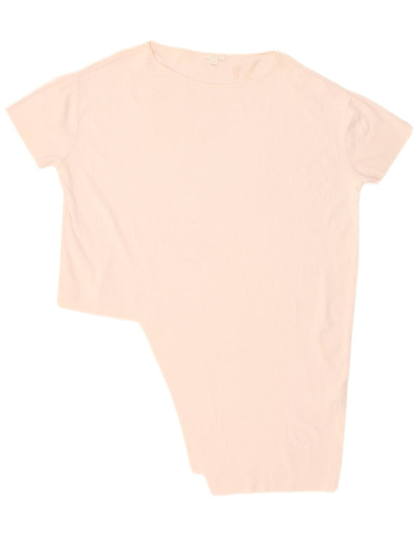 Blusa feminina assimétrica de ajuste solto Cos UK 16 grande viscose rosa