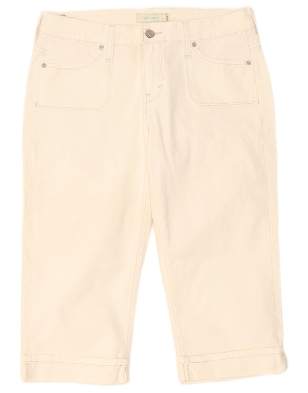 Bermuda jeans feminina Levi's US 8 médio W32 algodão branco