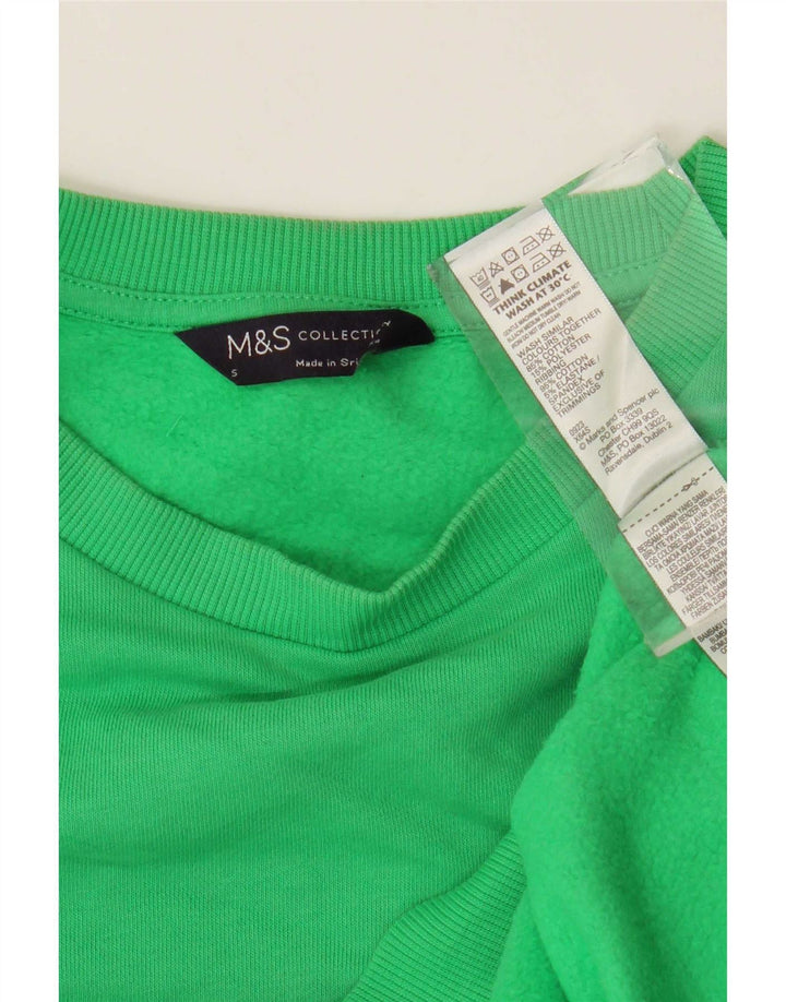 Suéter feminino Marks & Spencer de grandes dimensões Reino Unido 10 pequeno algodão verde