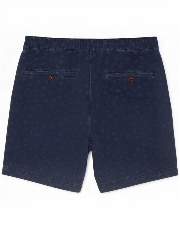 Abercrombie & Fitch Mens Chino Shorts Pequeno W29 Azul Marinho Paisley Algodão