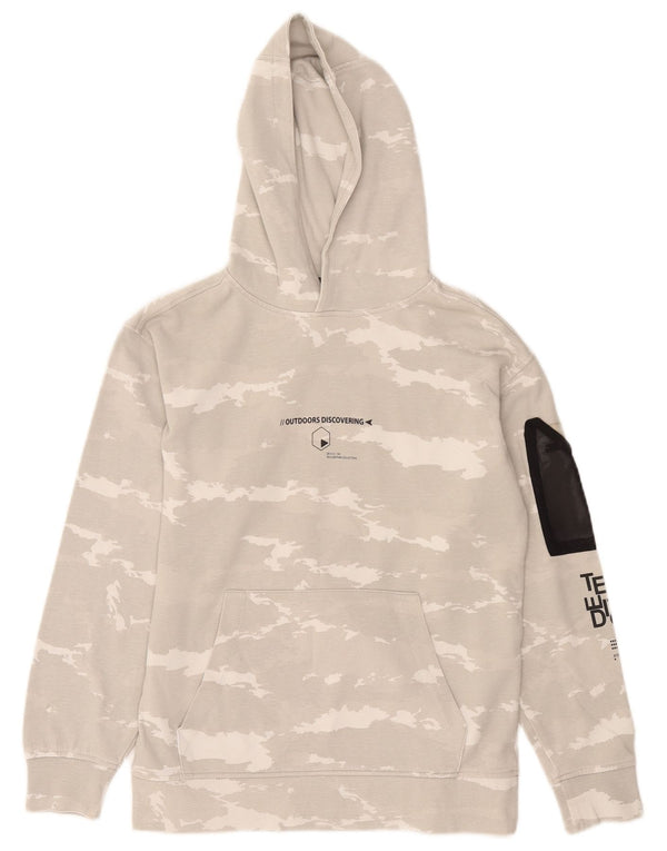Zara Boys Graphic Hoodie Jumper 11-12 anos cinza camuflagem algodão