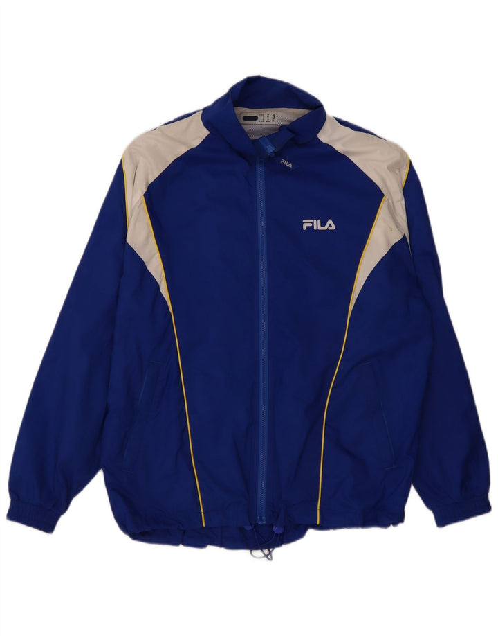 Jaqueta de chuva masculina Fila UK 38 poliéster colorblock azul médio