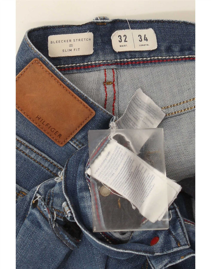 Tommy Hilfiger Masculino Bleecker Slim Jeans W32 L34 Azul Algodão