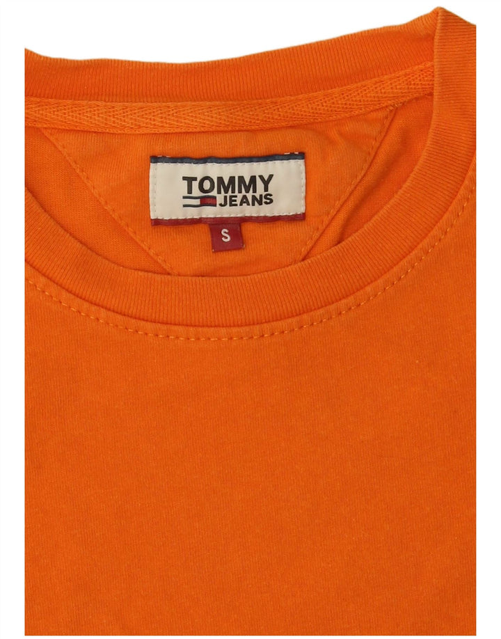Camiseta masculina Tommy Hilfiger top pequeno algodão laranja