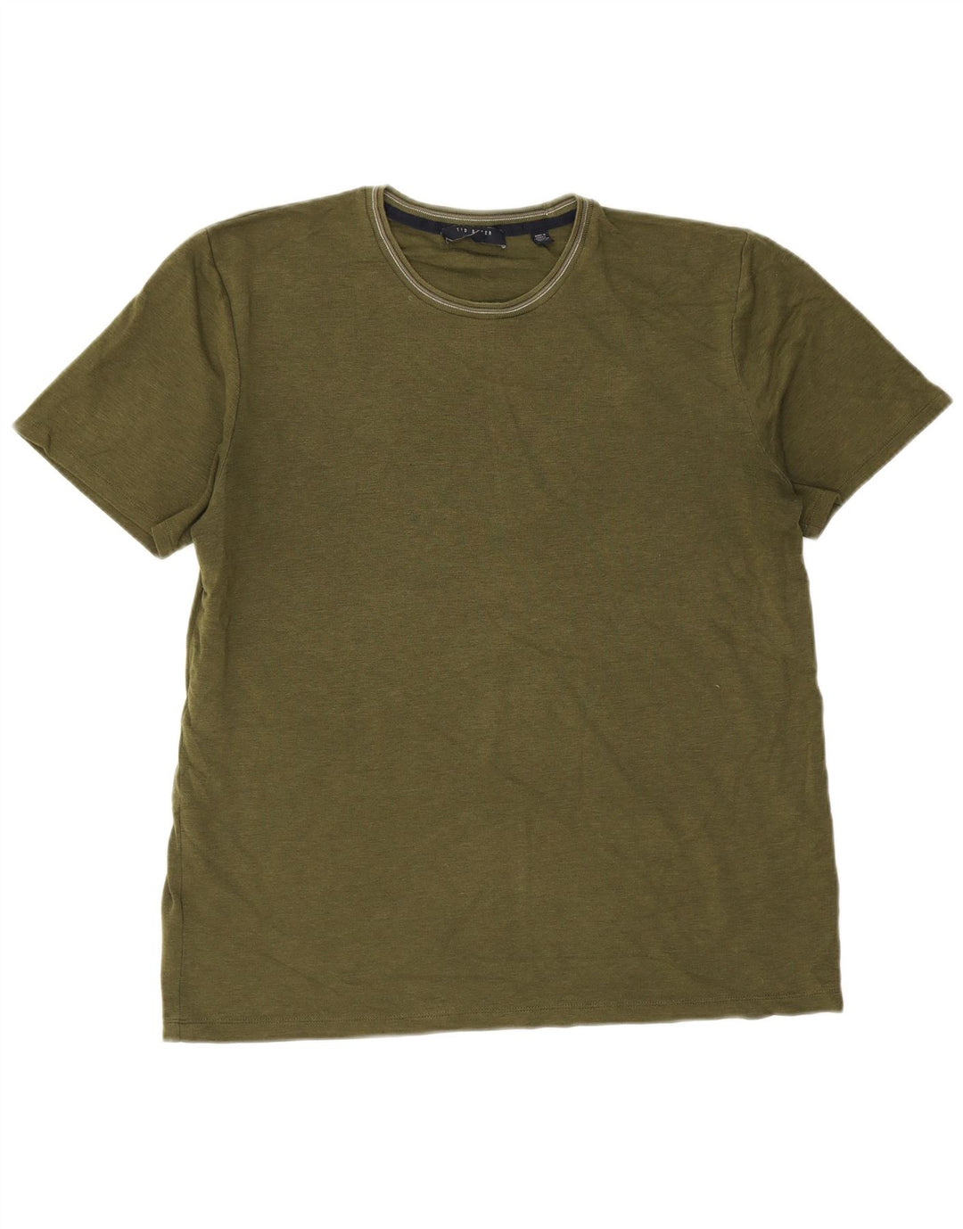 Camiseta masculina Ted Baker tamanho superior 4 grande algodão cáqui