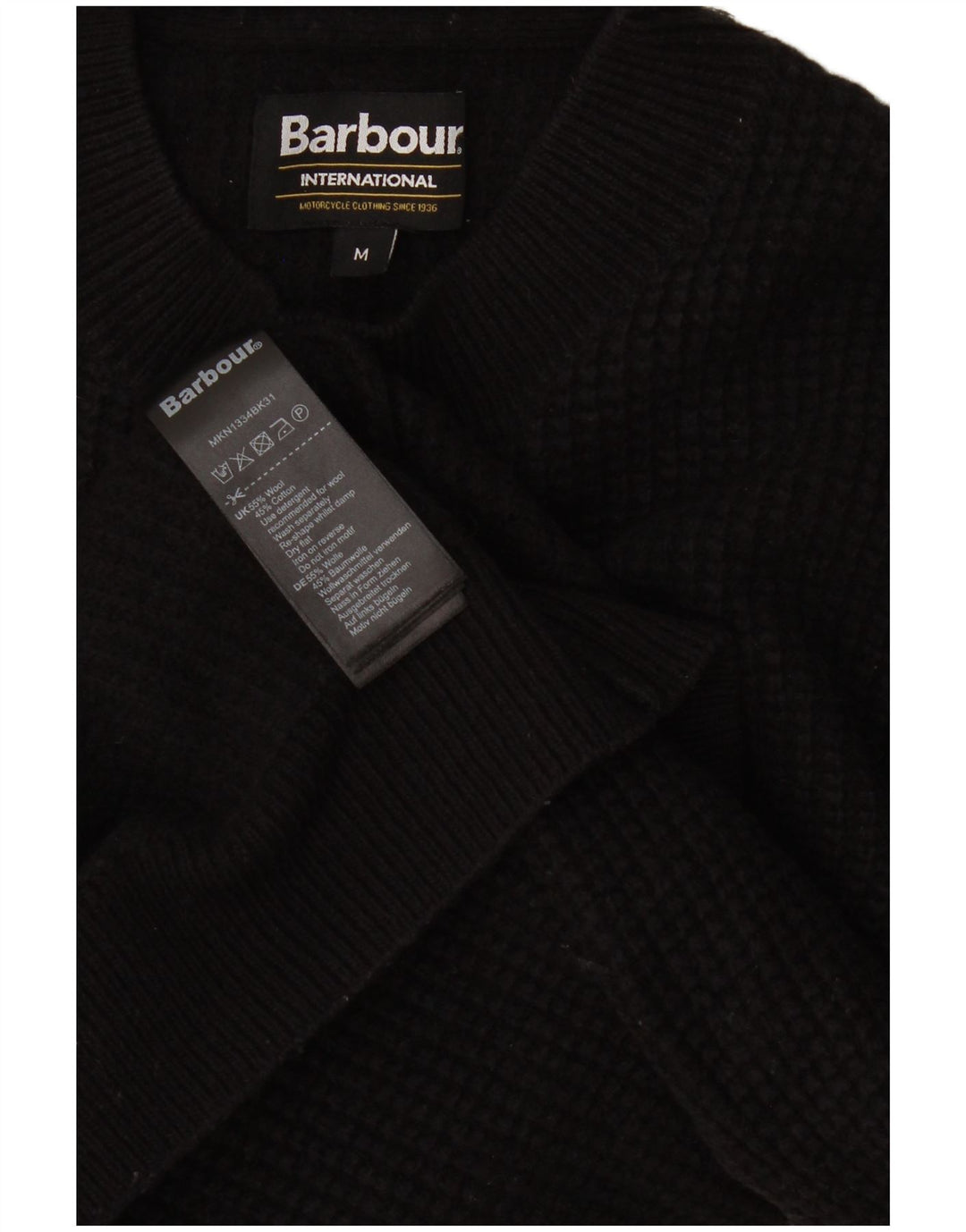 Suéter feminino Barbour com gola tartaruga, lã preta média