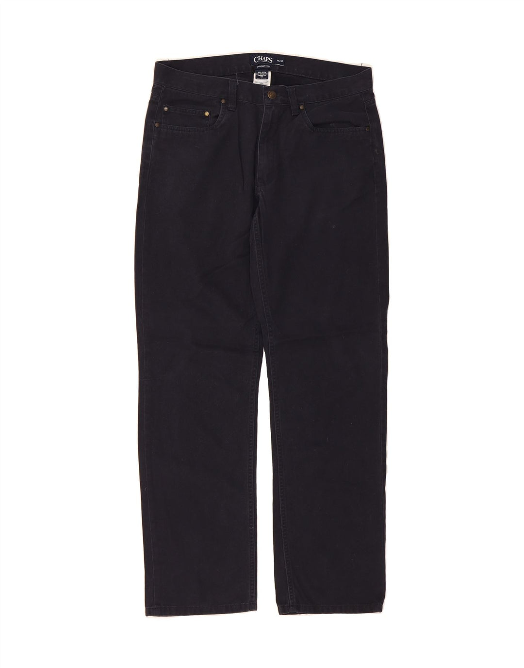 CHAPS Mens Straight Casual Trousers W32 L32 Navy Blue Cotton Vintage Chaps and Second-Hand Chaps from Messina Hembry 