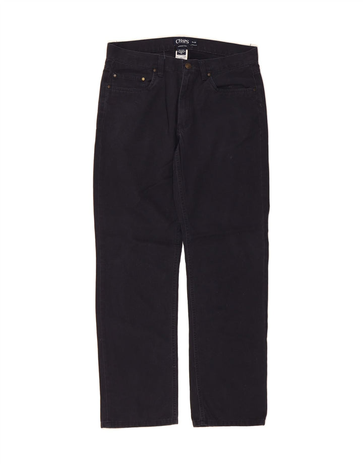 CHAPS Mens Straight Casual Trousers W32 L32 Navy Blue Cotton Vintage Chaps and Second-Hand Chaps from Messina Hembry 