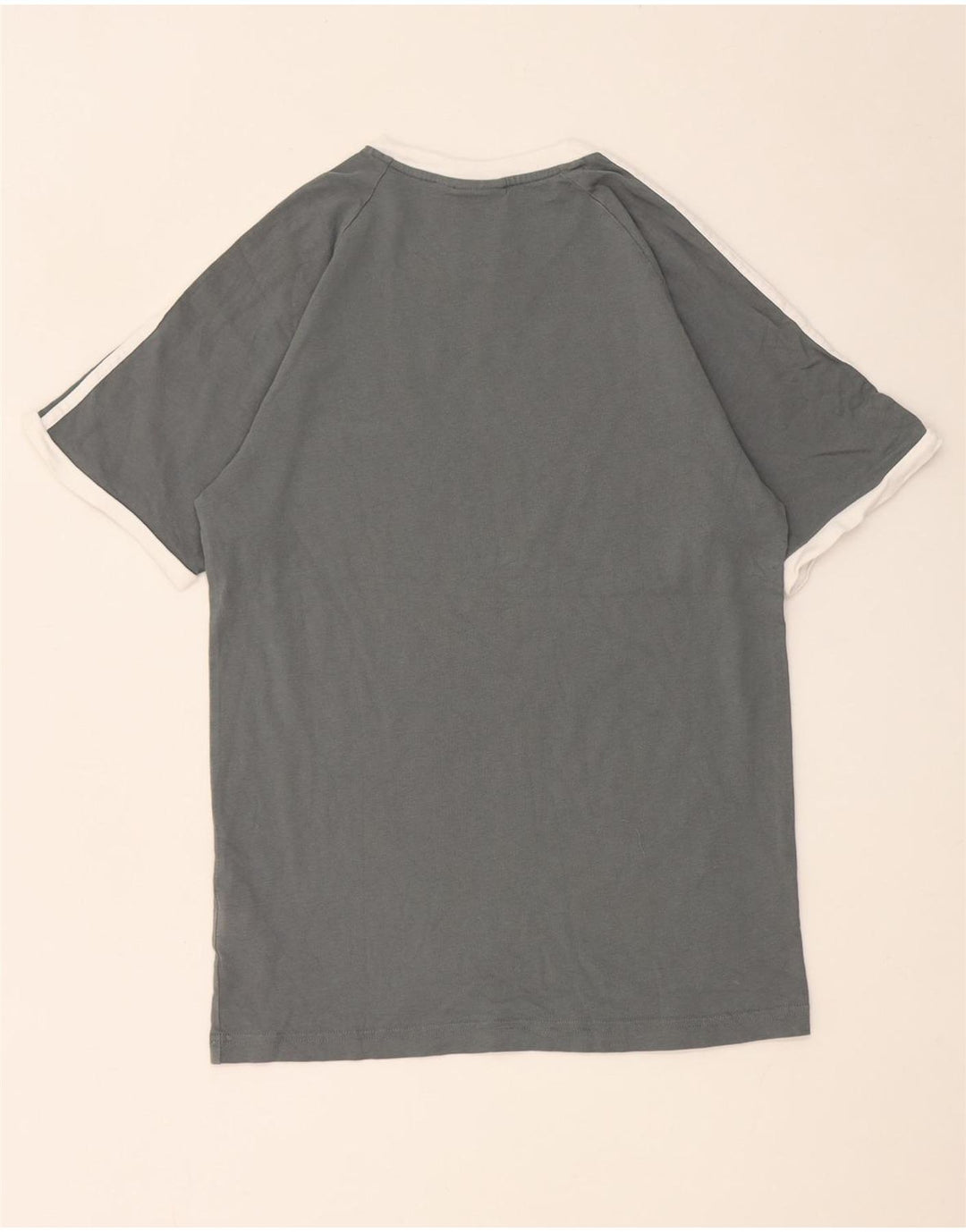 Adidas Mens T-Shirt Top Pequeno Cinza Colorblock Algodão