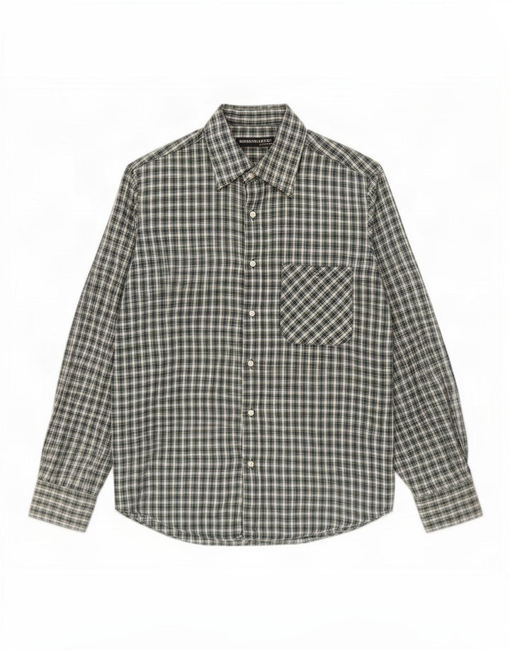 Camisa masculina de flanela Rosengarten algodão xadrez verde médio