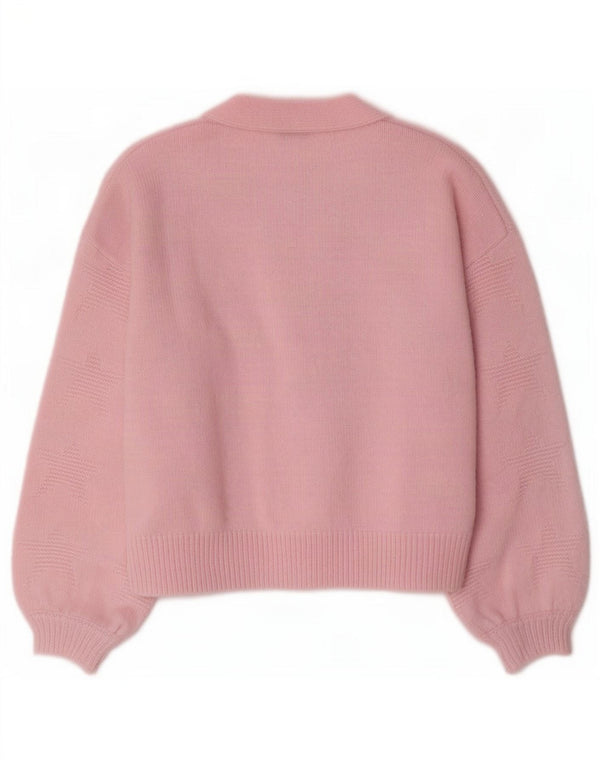 Suéter cardigã feminino oversized Oliver Bonas Reino Unido 10 acrílico rosa pequeno