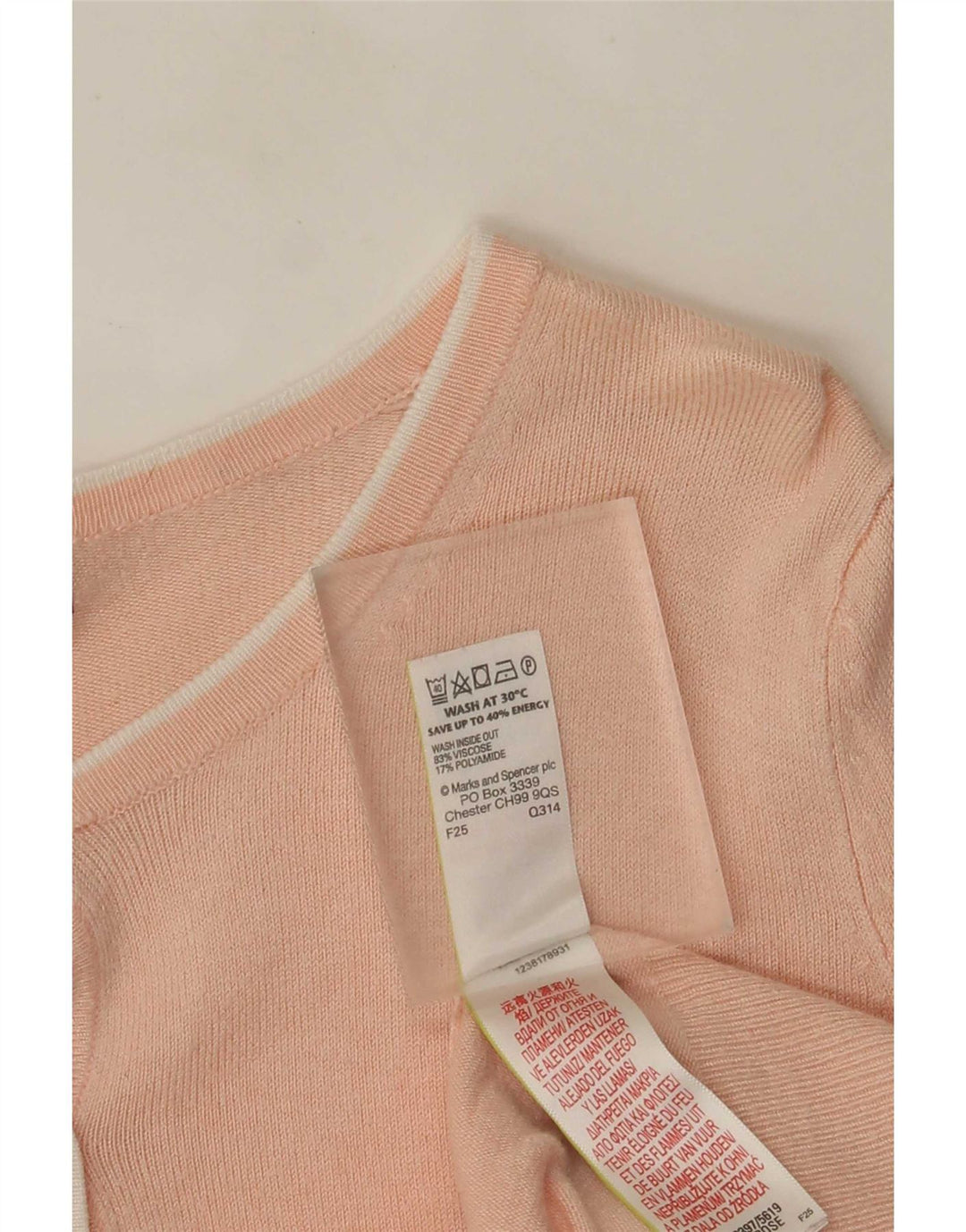 Suéter cardigã feminino Marks & Spencer UK 8 pequeno viscose rosa