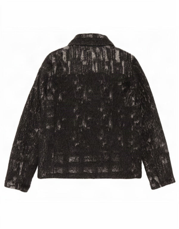 Jaqueta bomber feminina Diesel Oversized UK 6 XS cinza manchada de lã