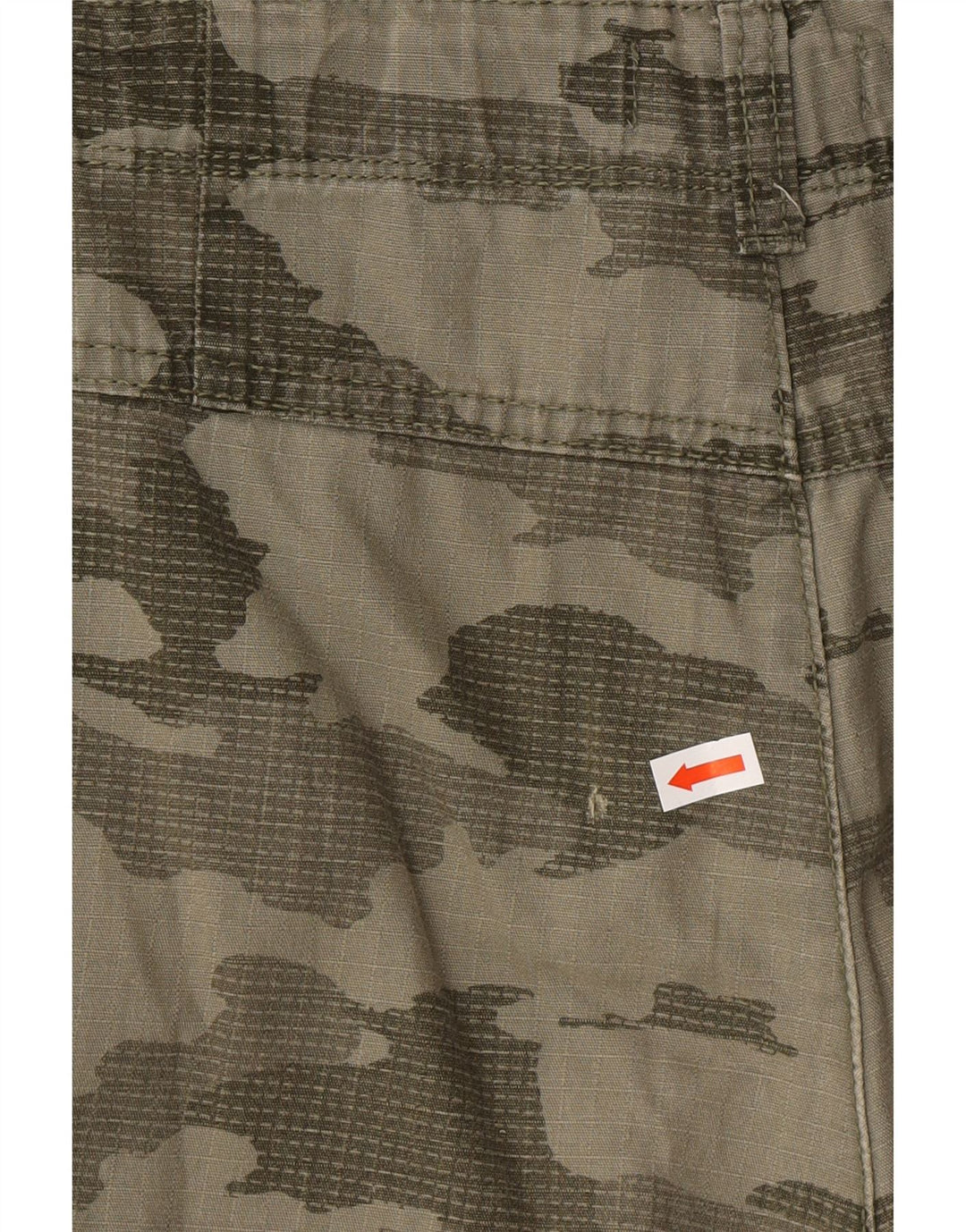 Shorts cargo masculinos BENETTON 13-14 anos 3XL W30 algodão camuflado cáqui