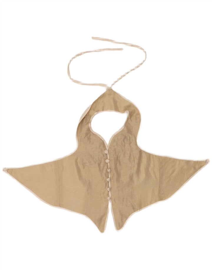 Top feminino VINTAGE com estampa abstrata e frente única UK 12 médio branco