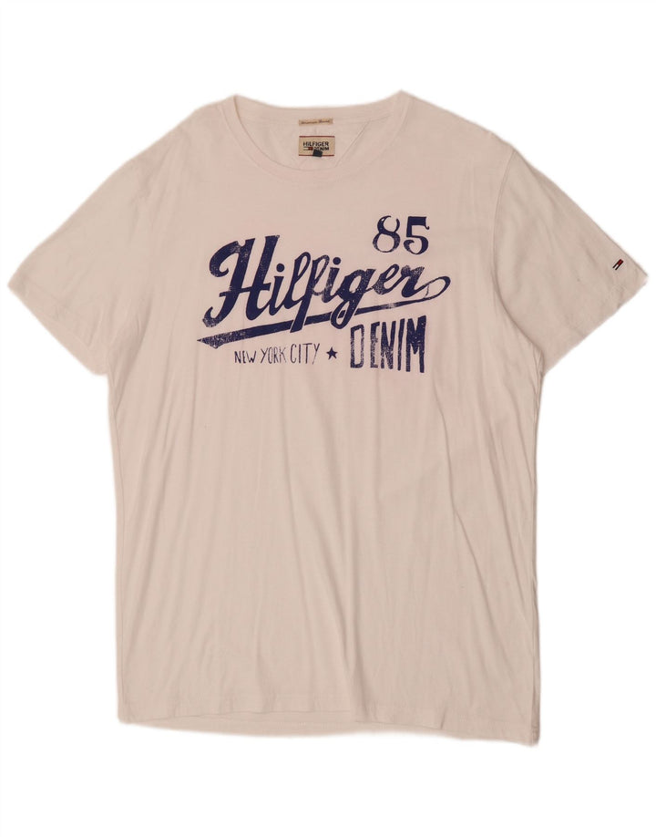 Tommy Hilfiger Camiseta masculina gráfica Top 2XL Branco