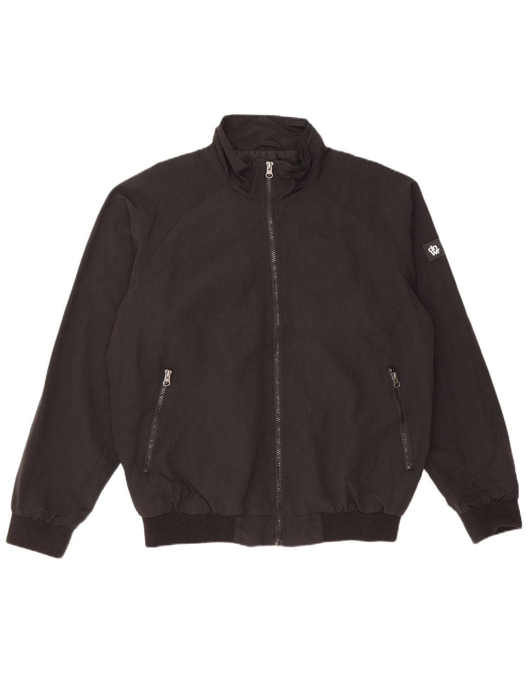 Zara Mens Bomber Jacket UK 38 Médio Preto Poliamida