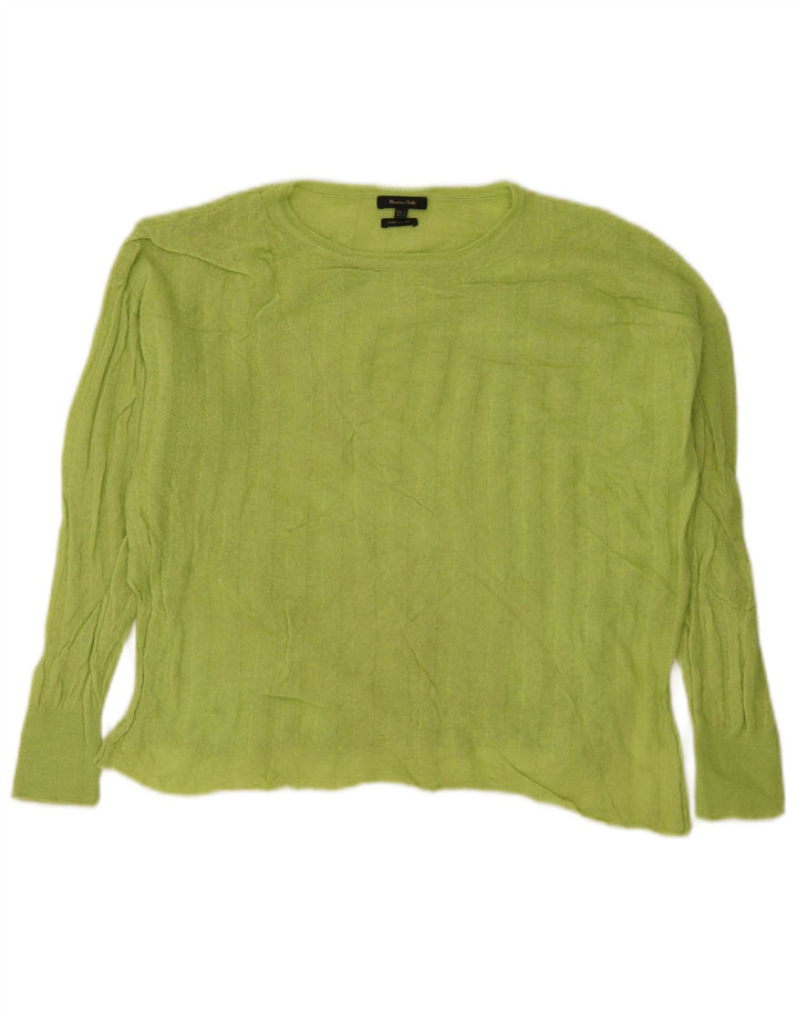 Top curto feminino Massimo Dutti manga comprida Reino Unido 16 grande verde