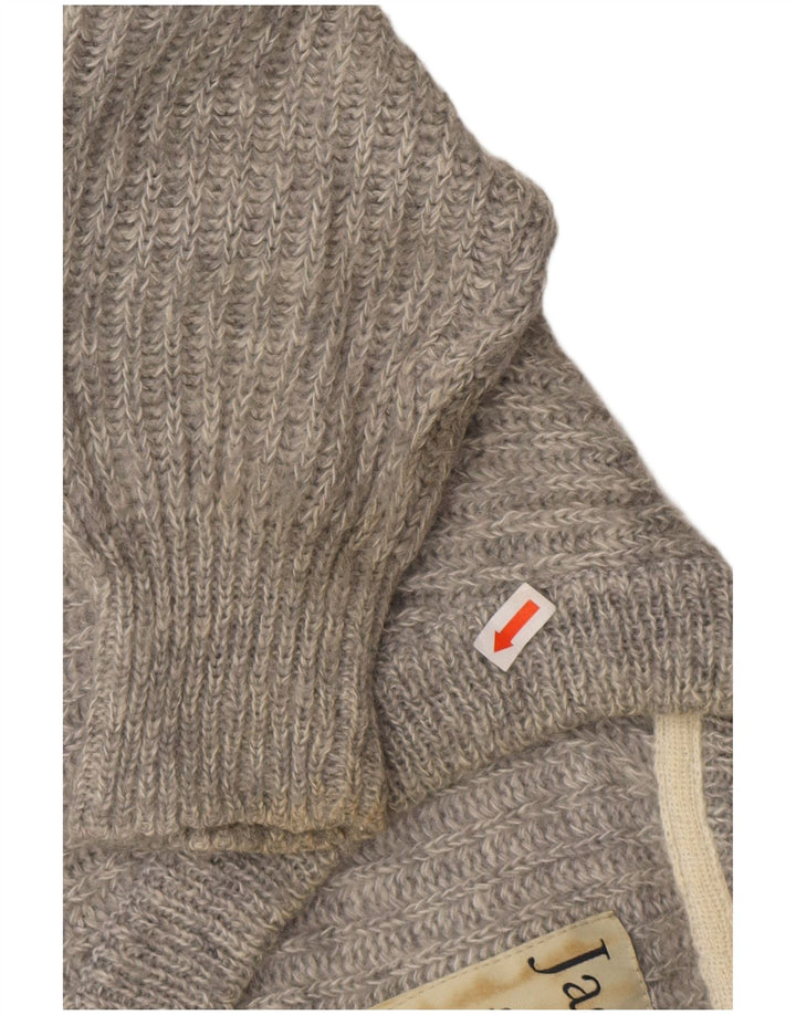 Suéter feminino Jack Wills com decote em V Reino Unido 8 pequeno poliéster cinza