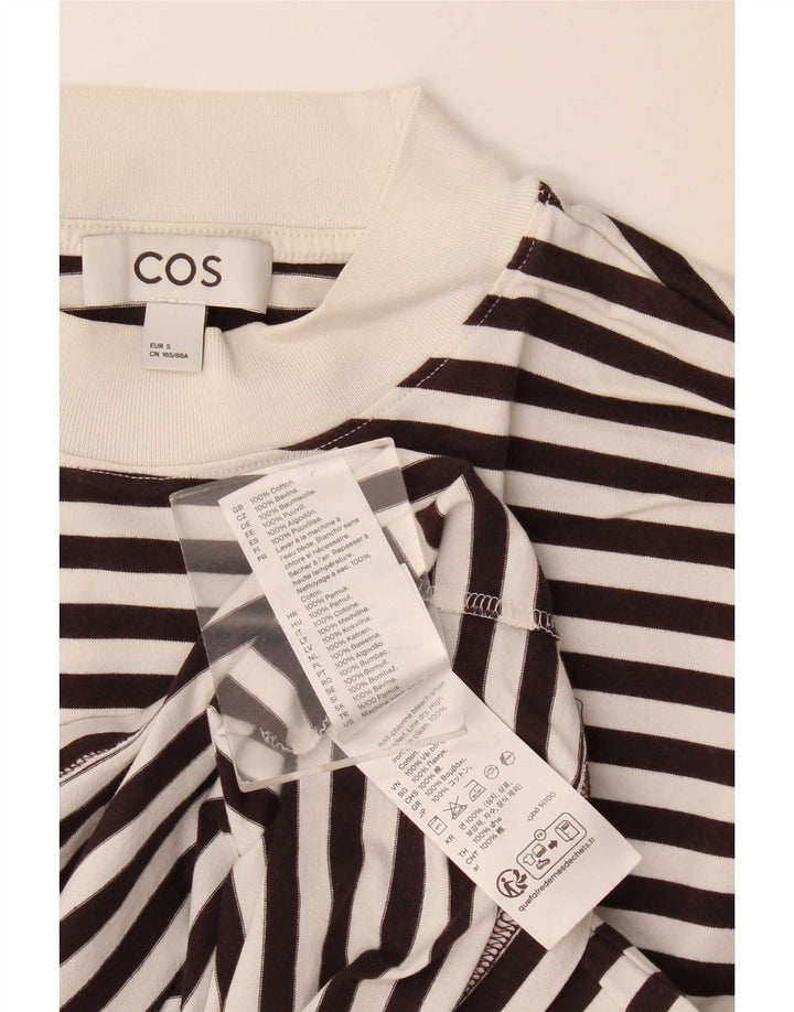 Cos feminino oversized manga comprida Reino Unido 10 algodão listrado preto pequeno