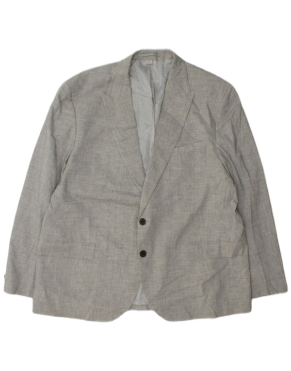 Jaqueta blazer masculina de 2 botões Marks & Spencer IT 48 linho cinza médio