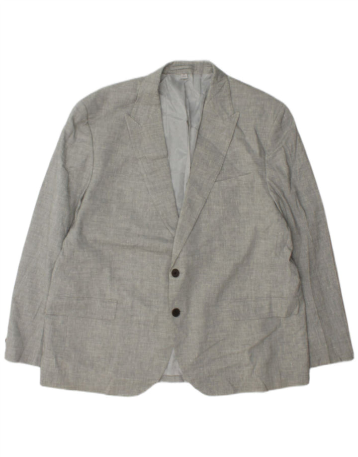Jaqueta blazer masculina de 2 botões Marks & Spencer IT 48 linho cinza médio