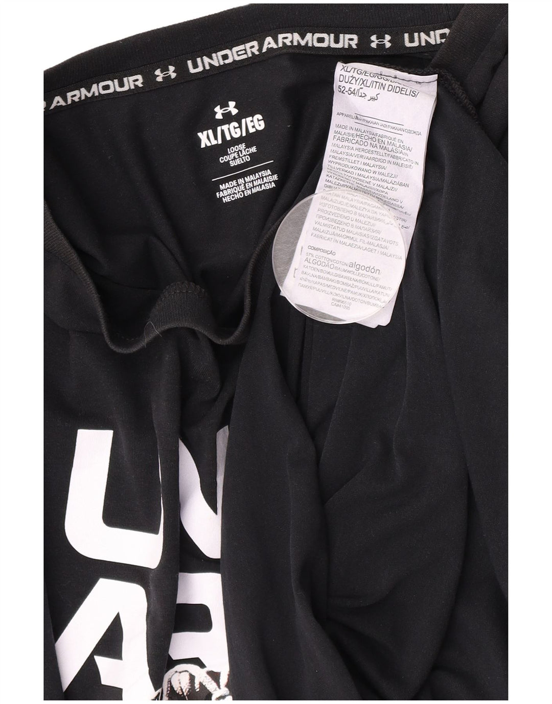 Camiseta gráfica masculina Under Armour Top XL algodão preto