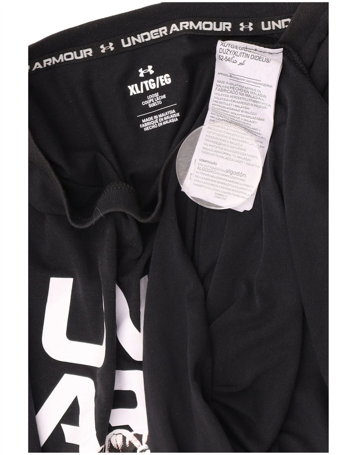 Camiseta gráfica masculina Under Armour Top XL algodão preto