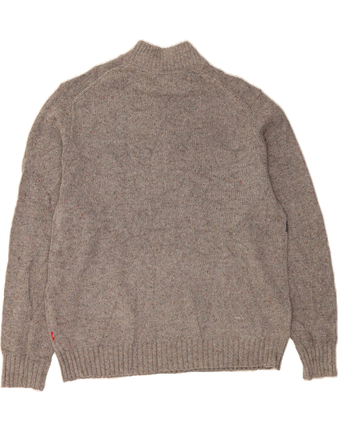 IZOD Mens Zip Neck Jumper Sweater XL Grey Fair Isle Acrylic Vintage Izod and Second-Hand Izod from Messina Hembry 