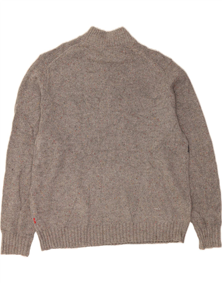 IZOD Mens Zip Neck Jumper Sweater XL Grey Fair Isle Acrylic Vintage Izod and Second-Hand Izod from Messina Hembry 