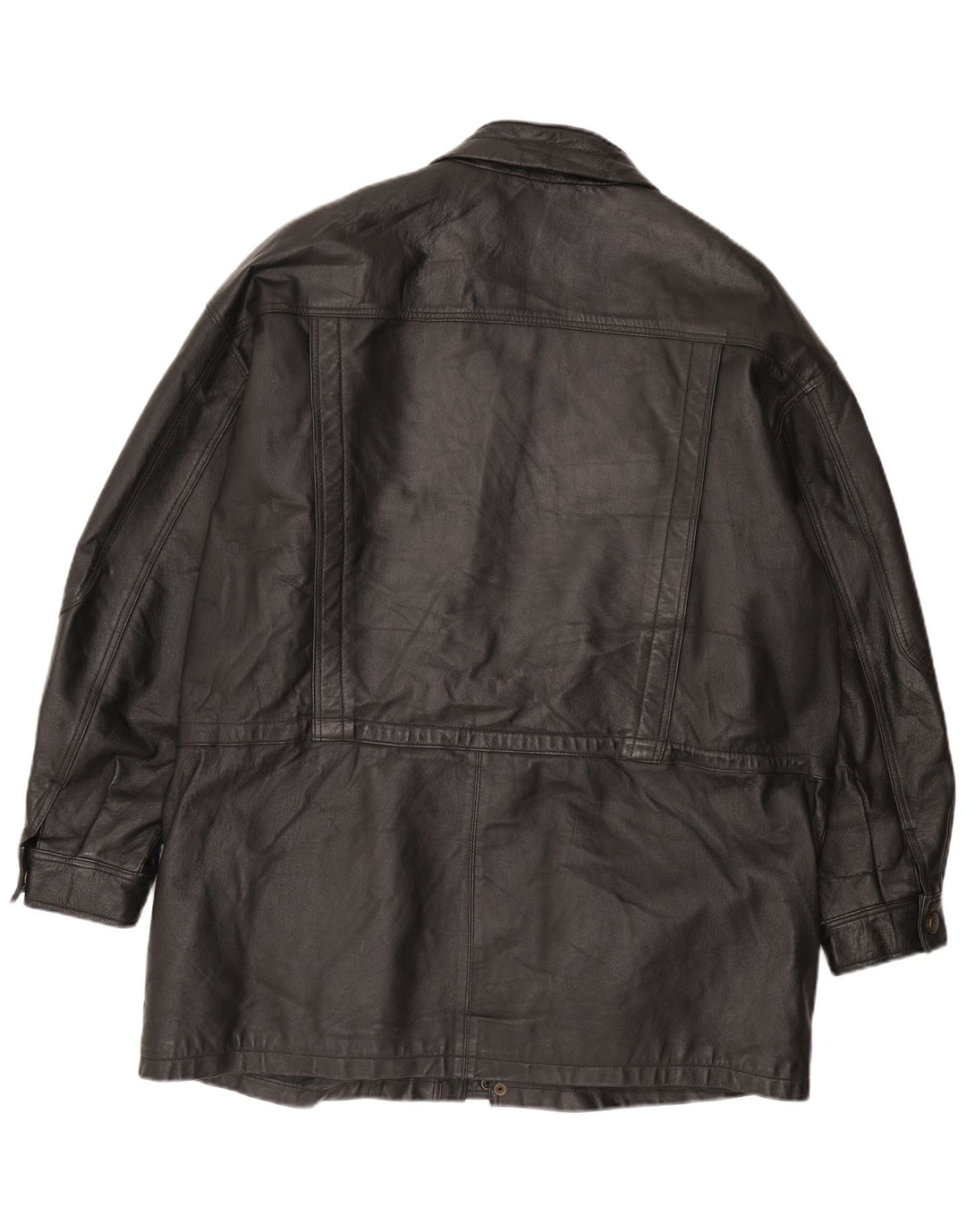 Jaqueta de couro masculina Front Line UK 50 2XL couro preto