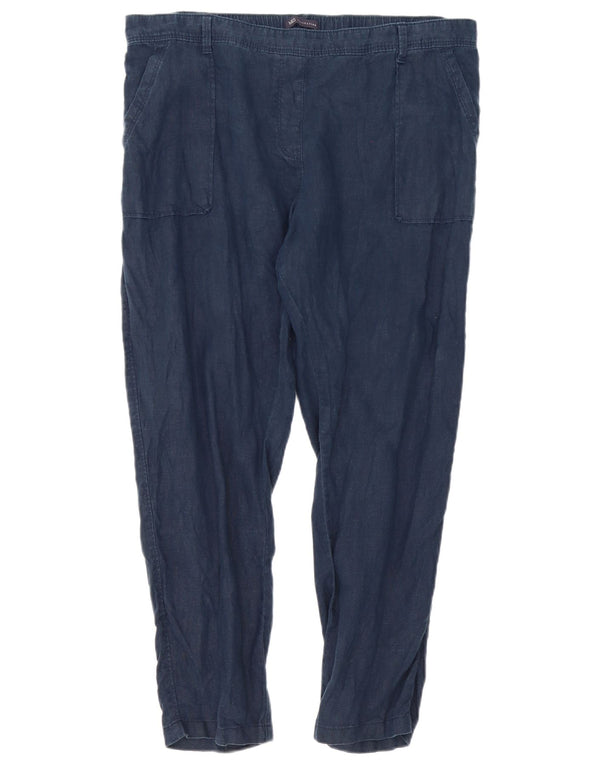 Calça Chino Feminina Marks & Spencer Slim UK 16 Grande W38 L27 Azul Marinho