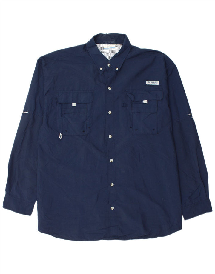 Camisa masculina Columbia XL azul marinho nylon