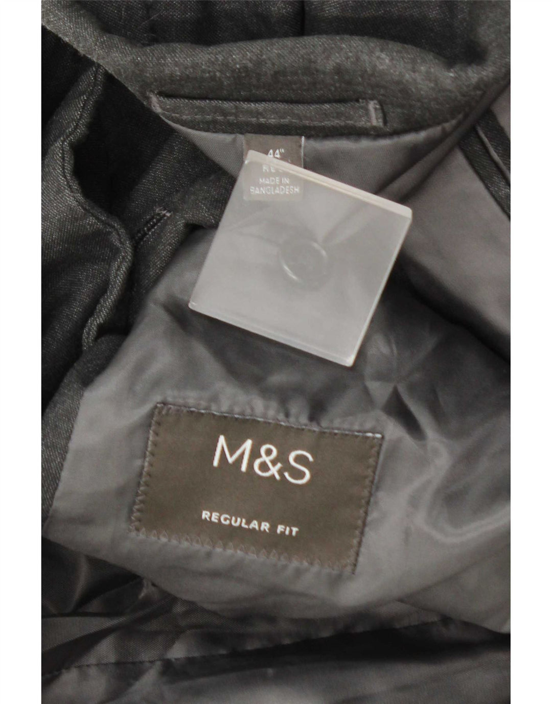 Jaqueta blazer masculina Marks & Spencer com 2 botões de ajuste regular tamanho 44 XL cinza