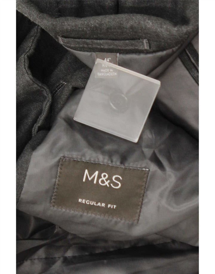 Jaqueta blazer masculina Marks & Spencer com 2 botões de ajuste regular tamanho 44 XL cinza