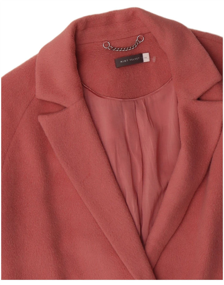 Sobretudo aberto grande feminino MINT VELVET UK 14 grande lã rosa