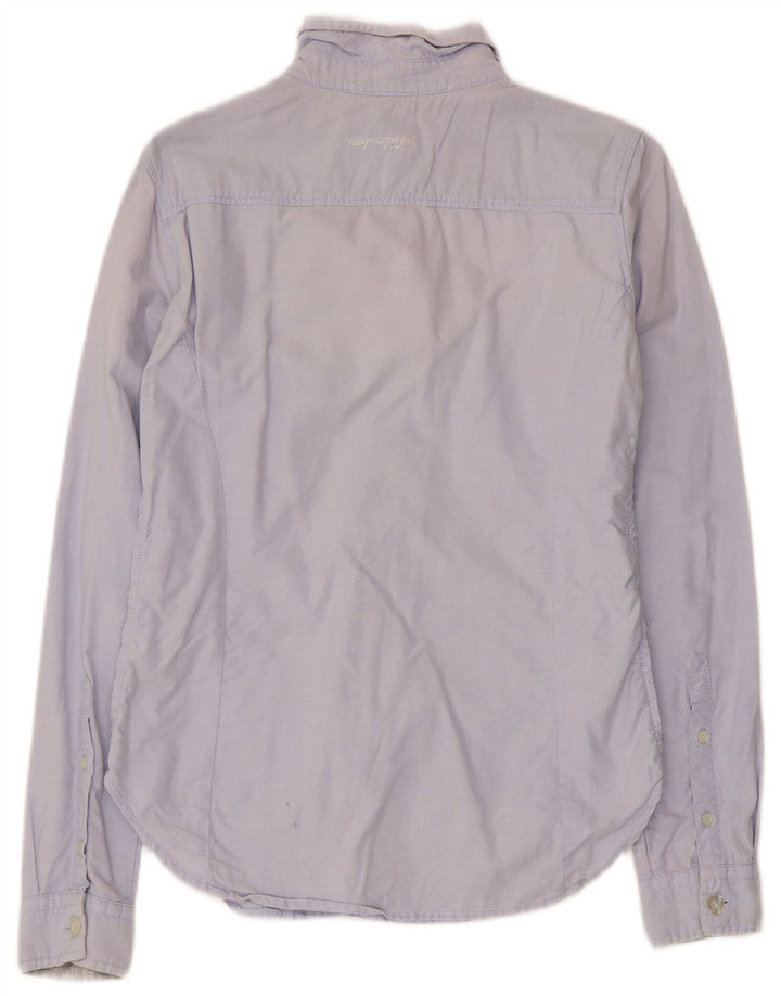 Camisa feminina Napapijri UK 10 algodão azul pequeno