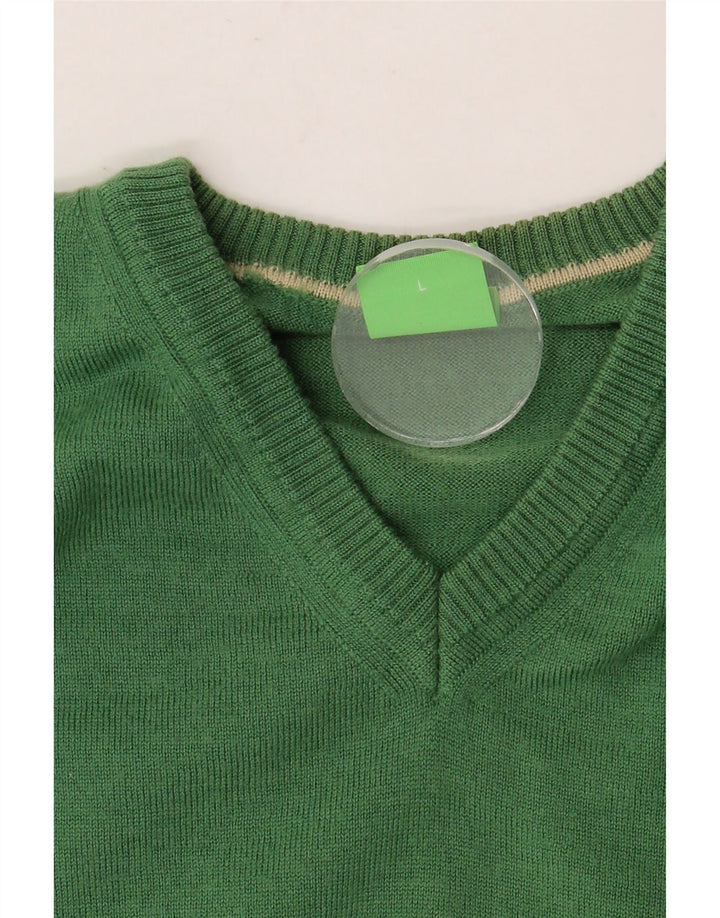 Suéter masculino HUGO BOSS com decote em V grande verde