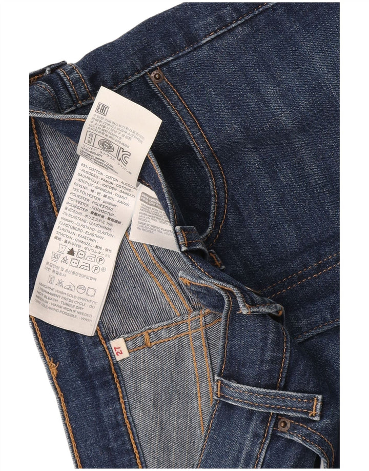 Shorts jeans feminino Levi's W27 pequeno algodão azul