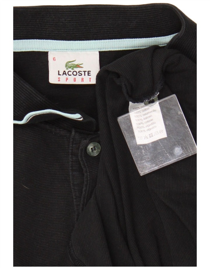 Camisa polo masculina Lacoste tamanho 6 XL algodão preto