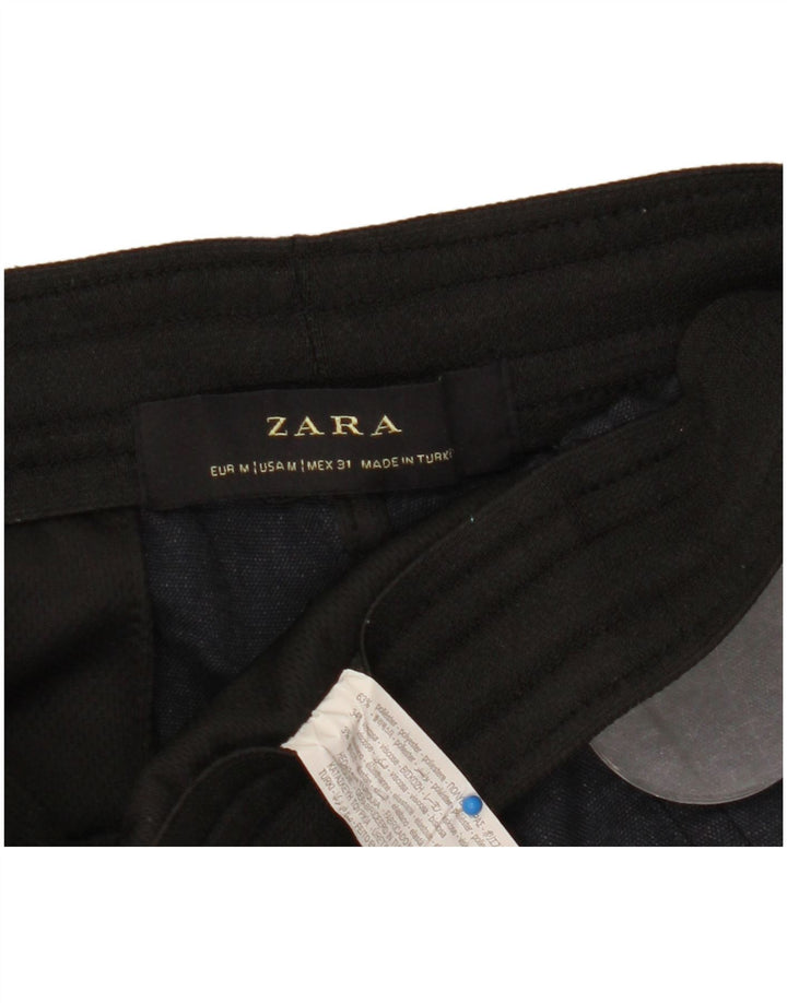 Zara Mens Joggers Calças Cropped Médio Azul Marinho Poliéster