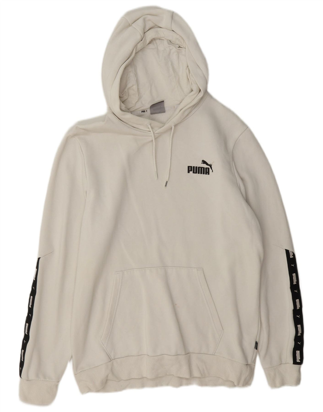 Puma masculino gráfico moletom com capuz médio branco colorblock algodão