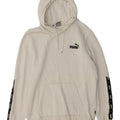 Puma masculino gráfico moletom com capuz médio branco colorblock algodão