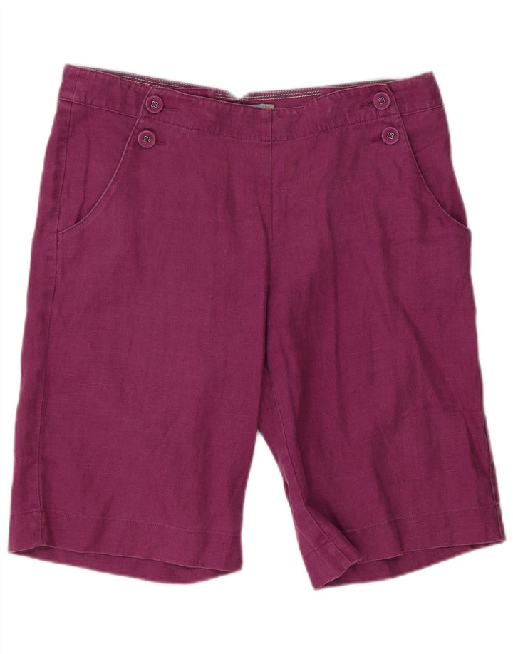Shorts casuais femininos BODEN UK 10 pequenos W29 linho roxo