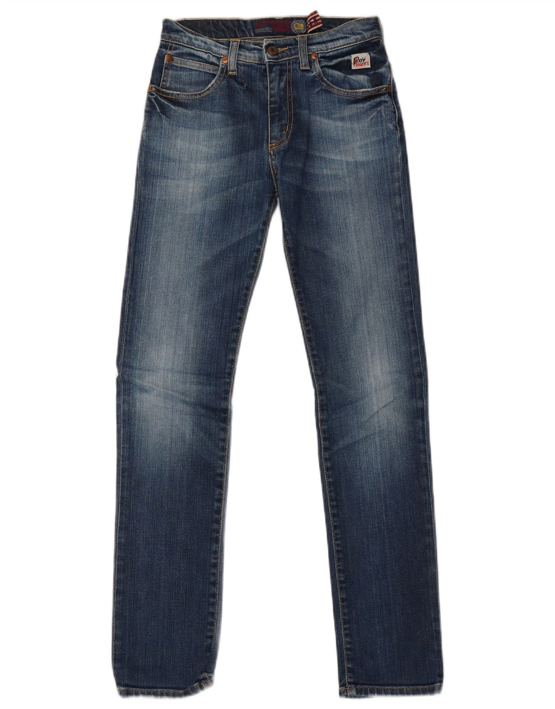 Roy Rogers Womens Slim Jeans UK 12 Médio W26 L30 Azul Algodão