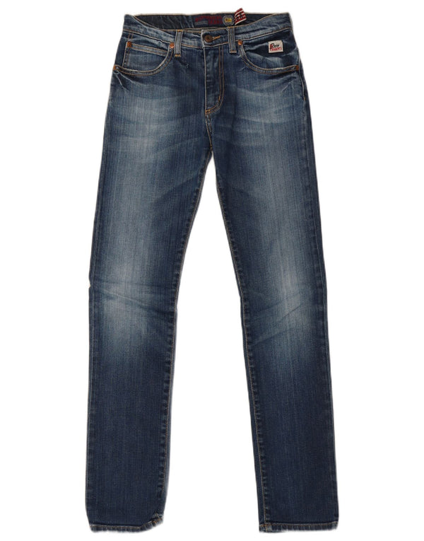 Roy Rogers Womens Slim Jeans UK 12 Médio W26 L30 Azul Algodão