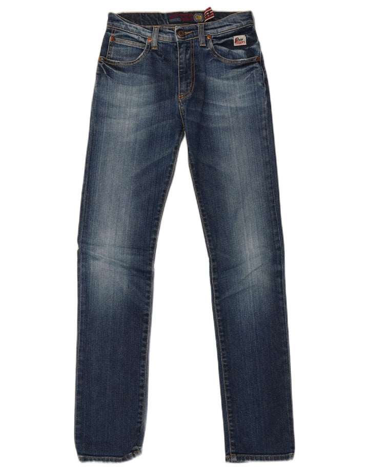 Roy Rogers Womens Slim Jeans UK 12 Médio W26 L30 Azul Algodão