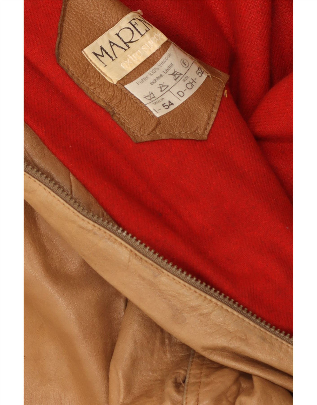 Jaqueta de couro masculina Maren IT 54 2XL couro bege Colourblock