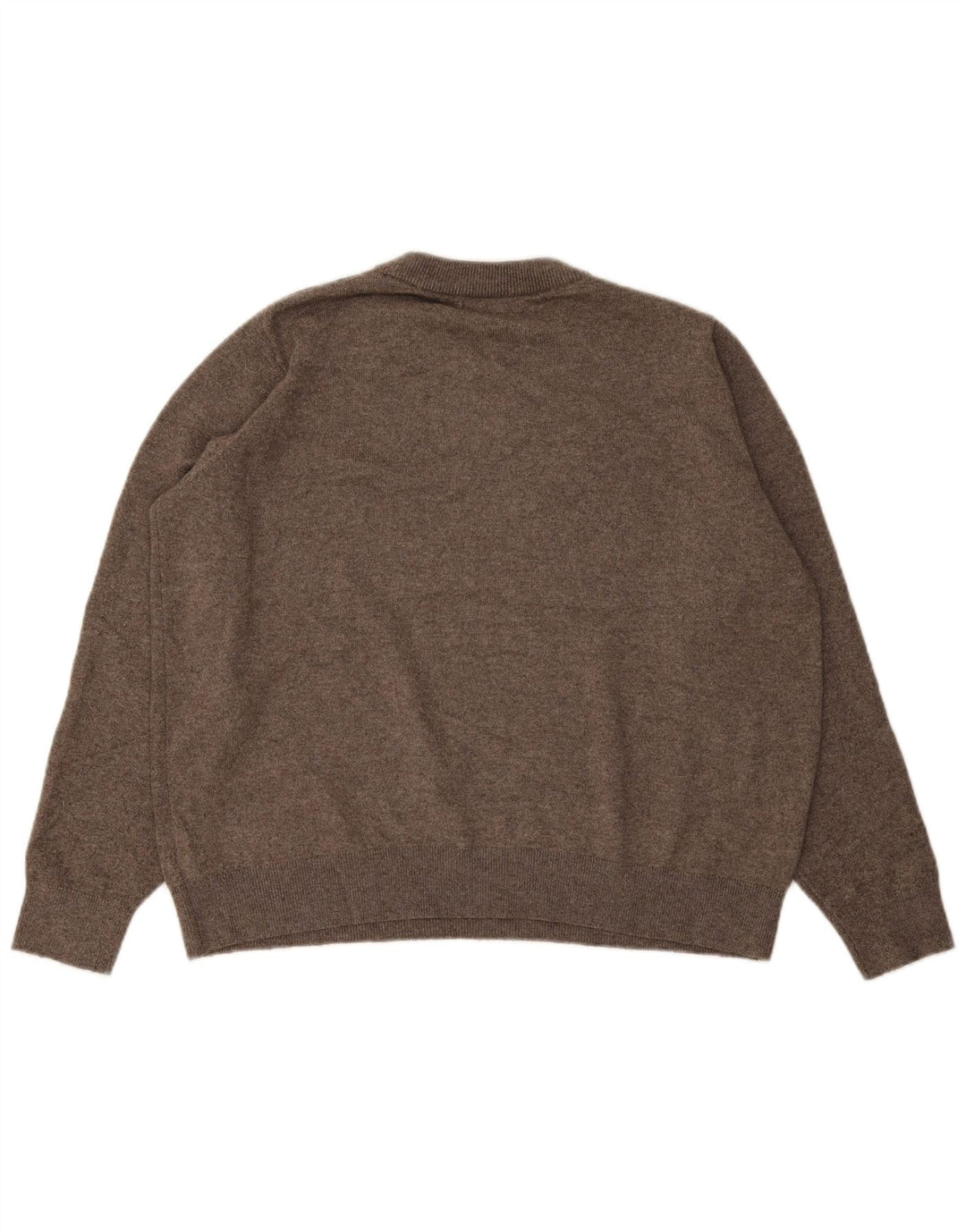 Suéter masculino Marks & Spencer com gola redonda, grande poliéster marrom